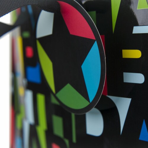 Hallmark #54 Large Birthday Gift Bag with Tissue Paper (Black Letters) Perspective: left