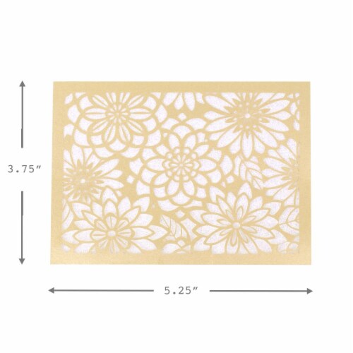 Notecards (#66): Signature Gold Flowers 8 Cards and Envelopes Perspective: left