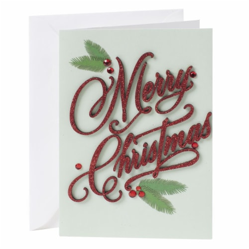 Christmas Card #31: Hallmark Signature Christmas Card (Merry Christmas Lettering) Perspective: left