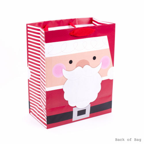 Holiday Large Bag #85: Hallmark Large Christmas Gift Bag with Tissue Paper (Santa Beard) Perspective: left