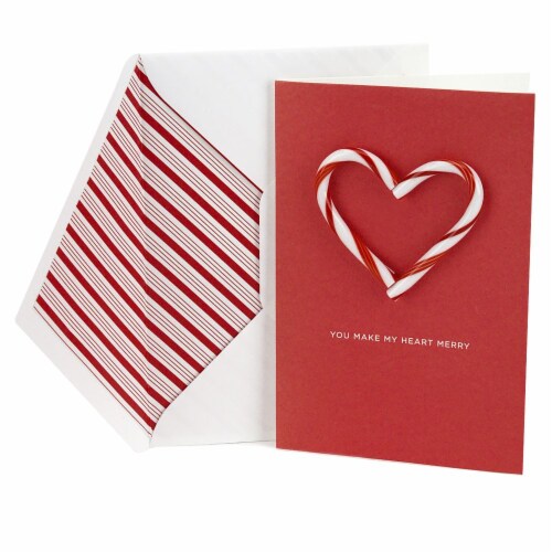 Christmas Card #32: Hallmark Signature Holiday Card for Significant Other (Candy Cane Heart) Perspective: left