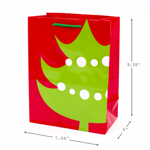 Holiday Medium Bag #72: Hallmark Medium Christmas Gift Bags (Red & Green Icons Pack of 3) Perspective: left