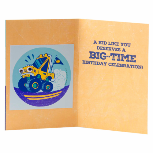 Birthday Card for Kid #4: Hallmark Monster Truck Sticker Card Perspective: left
