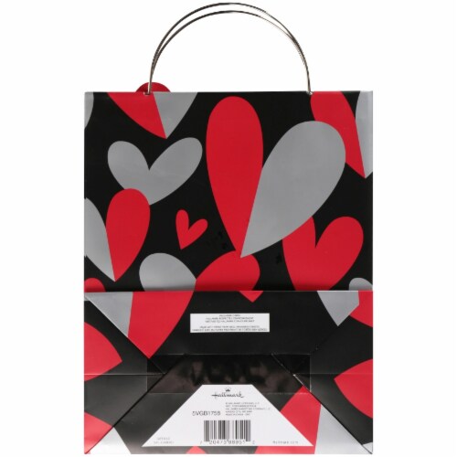 Valentine's Day Bag #55: Hallmark 7" Medium Valentine's Day Gift Bag with Tissue (Silver Heart) Perspective: left