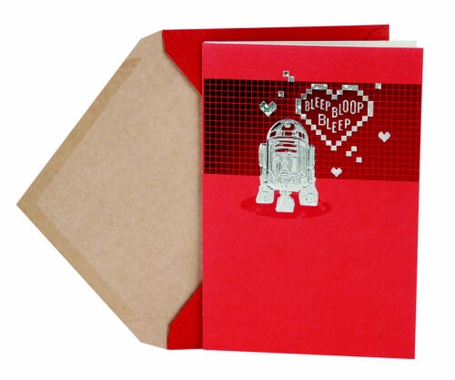 Valentine's Day Card #41: Hallmark Valentine's Day Card (Star Wars R2-D2 and Hearts) Perspective: left