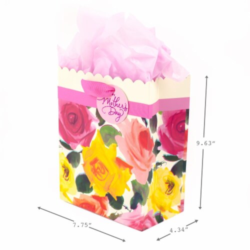 Mother's Day Gift Bag #66: Hallmark Medium Mother's Day Gift Bag with Tissue Paper (Floral) Perspective: left