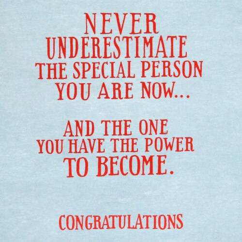 Graduation Card #41: Hallmark Never Underestimate Perspective: left