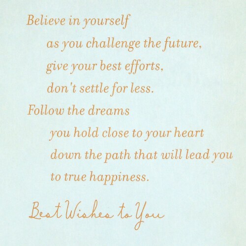Graduation Card #38: Hallmark Believe in Yourself as You Challenge the Future Perspective: left