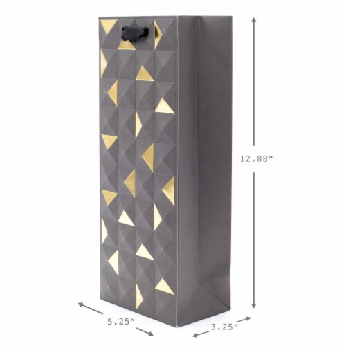 Bottle Gift Bag (#80): Signature Black and Gold Emboss Perspective: left