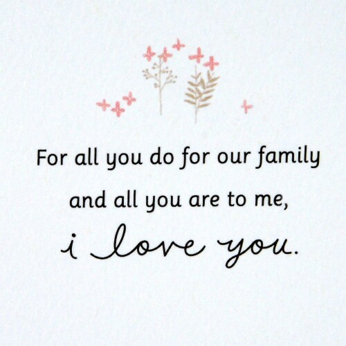 Mother's Day Card #36: Hallmark Signature Mother's Day Love Card (For All You Do for Our Family) Perspective: left