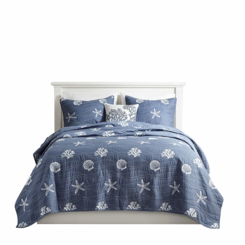 Gracie Mills Elisa 4 Piece Cotton Reversible Embroidered Quilt Set With Throw Pillow Grace King Cal King King Soopers