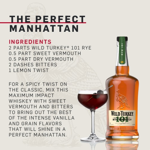 Wild Turkey 101 Kentucky Straight Rye Whiskey Perspective: left
