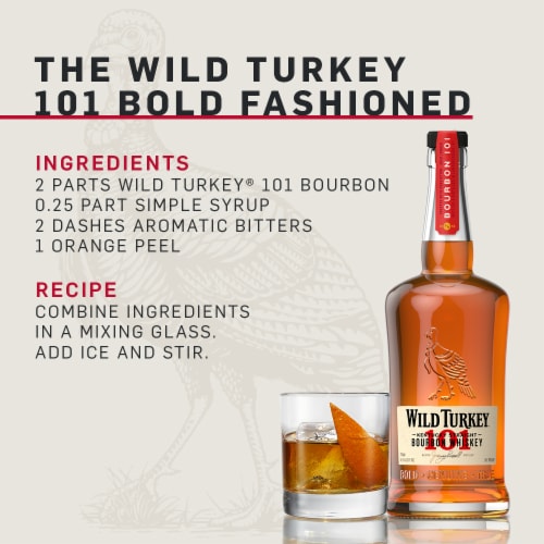 Wild Turkey 101 Kentucky Straight Bourbon Whiskey Perspective: left