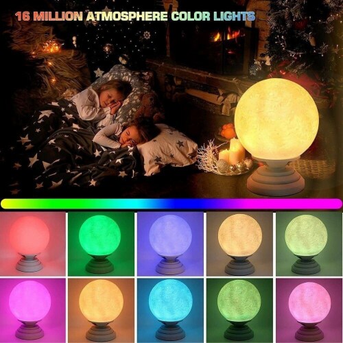 3D Smart Moon Lamp 360 RGB LED Night Light with Bluetooth Speaker Remote Control 1 unit King Soopers