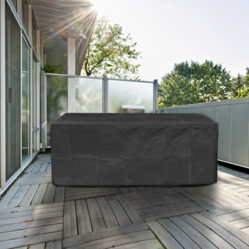 210D Waterproof Outdoor Furniture Cover Windproof Dustproof Patio Furniture Protector Oxford Perspective: left