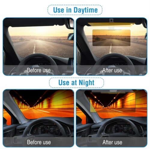 2 IN 1 Anti Glare Auto Sun Visor Day Night Driving HD Clip Sun