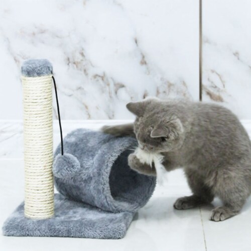 Cat Scratching Post Cat Kitten Sisal Scratch Post Toy With Tunnel 1 unit Fry s Food Stores