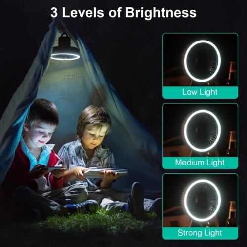 Camping Fan with Lantern 10000mAh Rechargeable Battery Powered Portable Tripod Fan for Tent Perspective: left