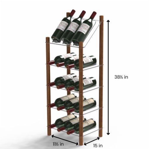 Life Story MyWinebar 15 Bottle Wine Holder Storage Rack Stand with Display Shelf 1 Piece Metro Market