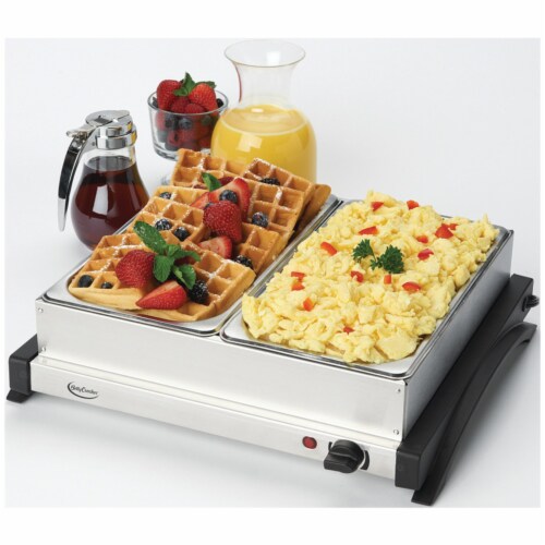 Stainless Steel Buffet Server with Warming Tray Perspective: left
