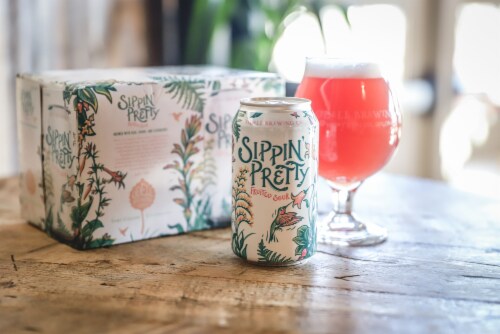 Odell Brewing Sippin Pretty Fruited Sour Ale Perspective: left