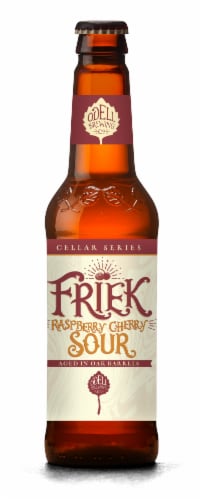 Odell Brewing Friek Raspberry Cherry Sour Beer Perspective: left
