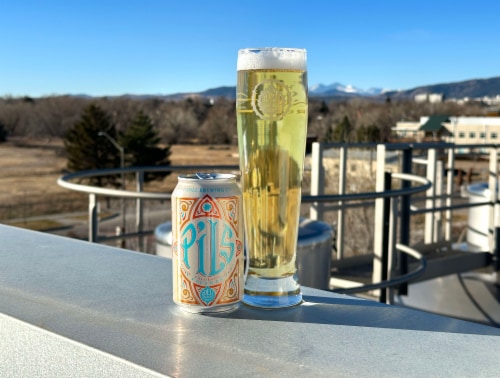 Odell Brewing Pils Craft Beer Perspective: left