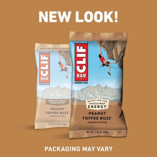 Clif Bar Peanut Toffee Energy Bars Perspective: left
