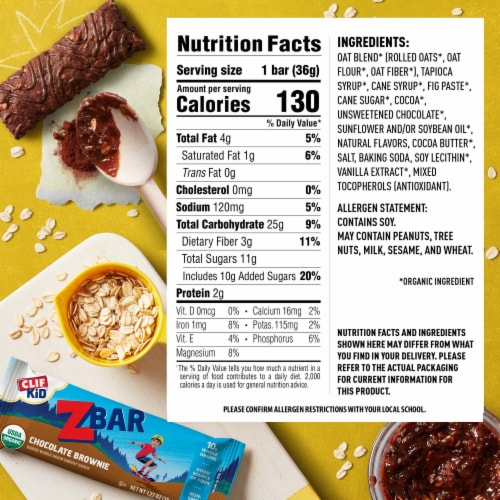 CLIF Kid Zbar® Organic Chocolate Brownie Granola Bars Perspective: left