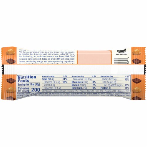 Luna® Gluten Free Mash-Ups™ Peanut Butter + Fudge Nutrition Bar Perspective: left