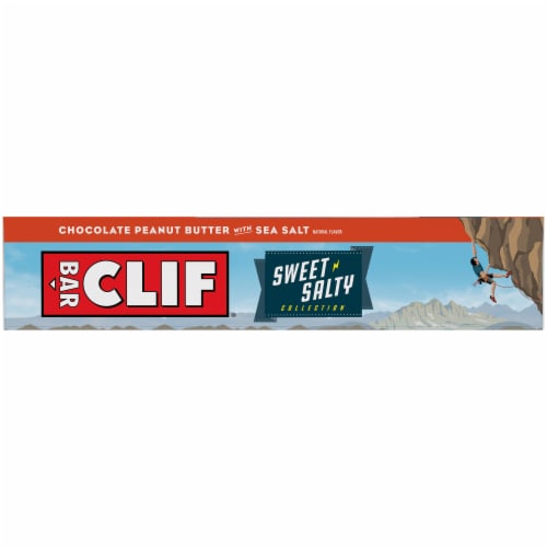 Clif Bar Sweet & Salty Chocolate Peanut Butter with Sea Salt Energy Bars Perspective: left