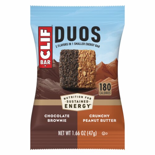 CLIF BAR® Duos Chocolate Brownie + Crunchy Peanut Butter Energy Bars Perspective: left