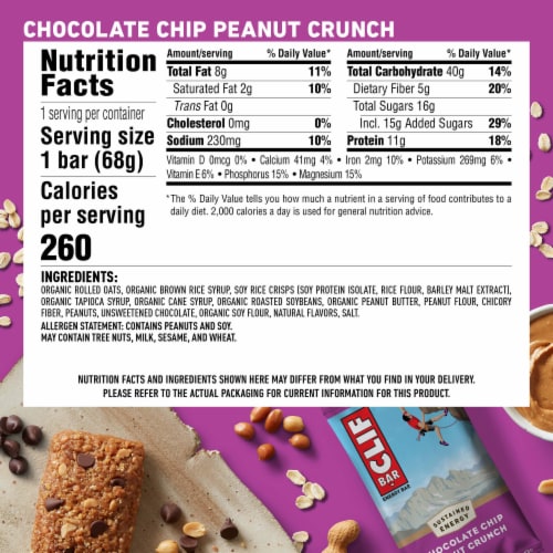 CLIF BAR® Chocolate Chip Peanut Crunch Energy Bars Perspective: left