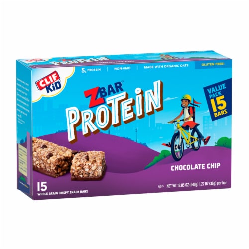 CLIF Kid Zbar® Protein Chocolate Chip Granola Bars Perspective: left