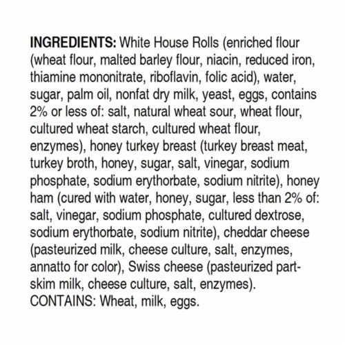 Ukrop's™ Honey Ham & Turkey on White House Rolls Perspective: left