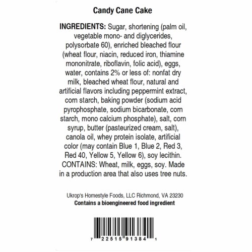 Ukrop's™ Candy Cane Cake Perspective: left