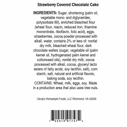Ukrop's™ Strawberry Covered Chocolate Cake Perspective: left