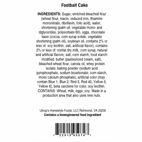 Ukrop's Football Cake Perspective: left