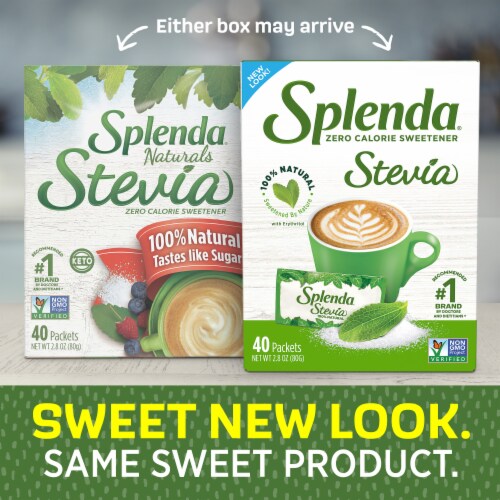 Splenda Stevia Zero Calorie Sweetener Packets Perspective: left