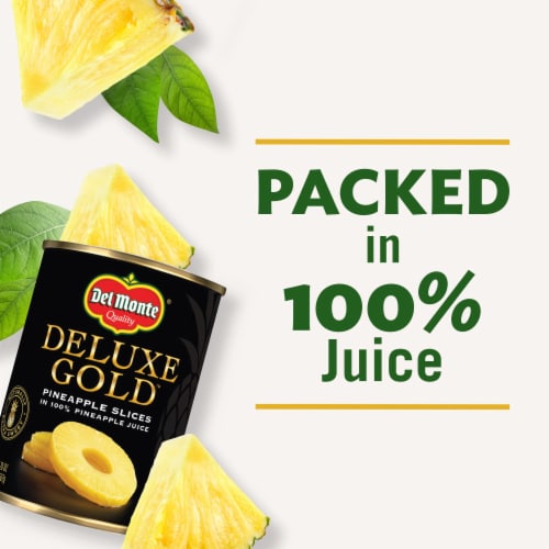 Del Monte Gold Pineapple Slices 20 Oz (Pack of 2) Perspective: left