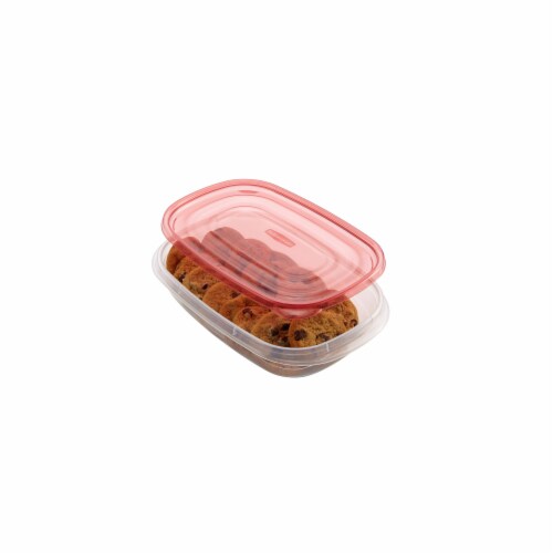 Rubbermaid Takealongs Food Storage Container Rectangle Red (Pack of 48) Perspective: left