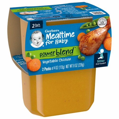 Sitter 2nd Foods Vegetable Chicken Baby Meals (Pack of 8) Perspective: left