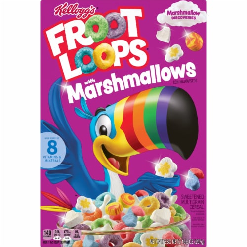 Kellogg's Froot Loops Original with Marshmallows Cereal 10.5oz (Pack of 24) Perspective: left