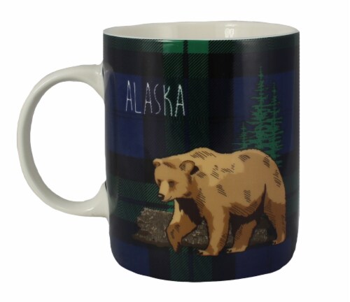 Arctic Circle Enterprises Alaska Frontier Plaid Bear Mug Perspective: left