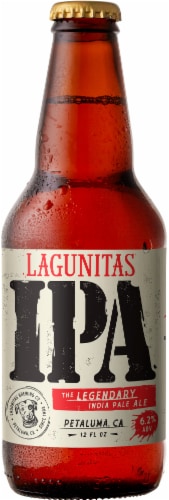 Lagunitas® IPA Craft Beer Bottles Perspective: left