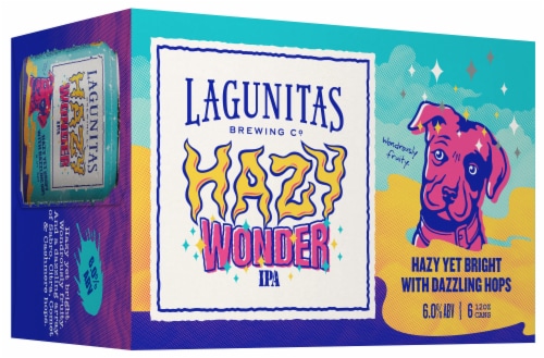 Lagunitas Hazy Wonder IPA Craft Beer Cans Perspective: left