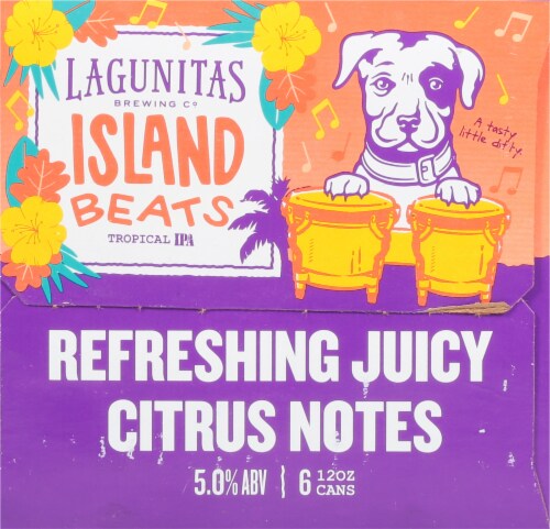 Lagunitas Island Beats Tropical IPA Craft Beer Cans Perspective: left