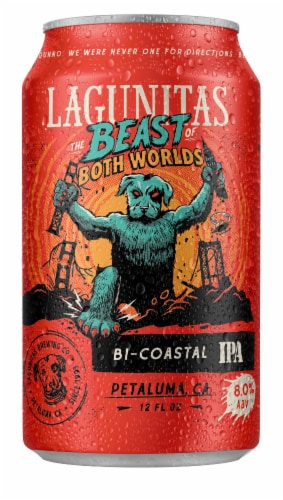 Lagunitas Brewing Co The Beast Both Worlds Coastal IPA Perspective: left