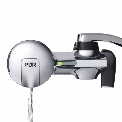Pur® Plus Chrome Faucet Filtration System Perspective: left