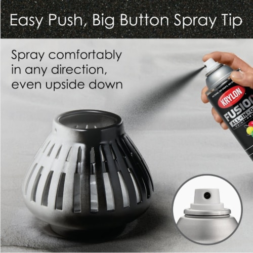 Krylon Metallic Black Stainless Fusion All-In-One Spray Paint & Primer - 12 oz